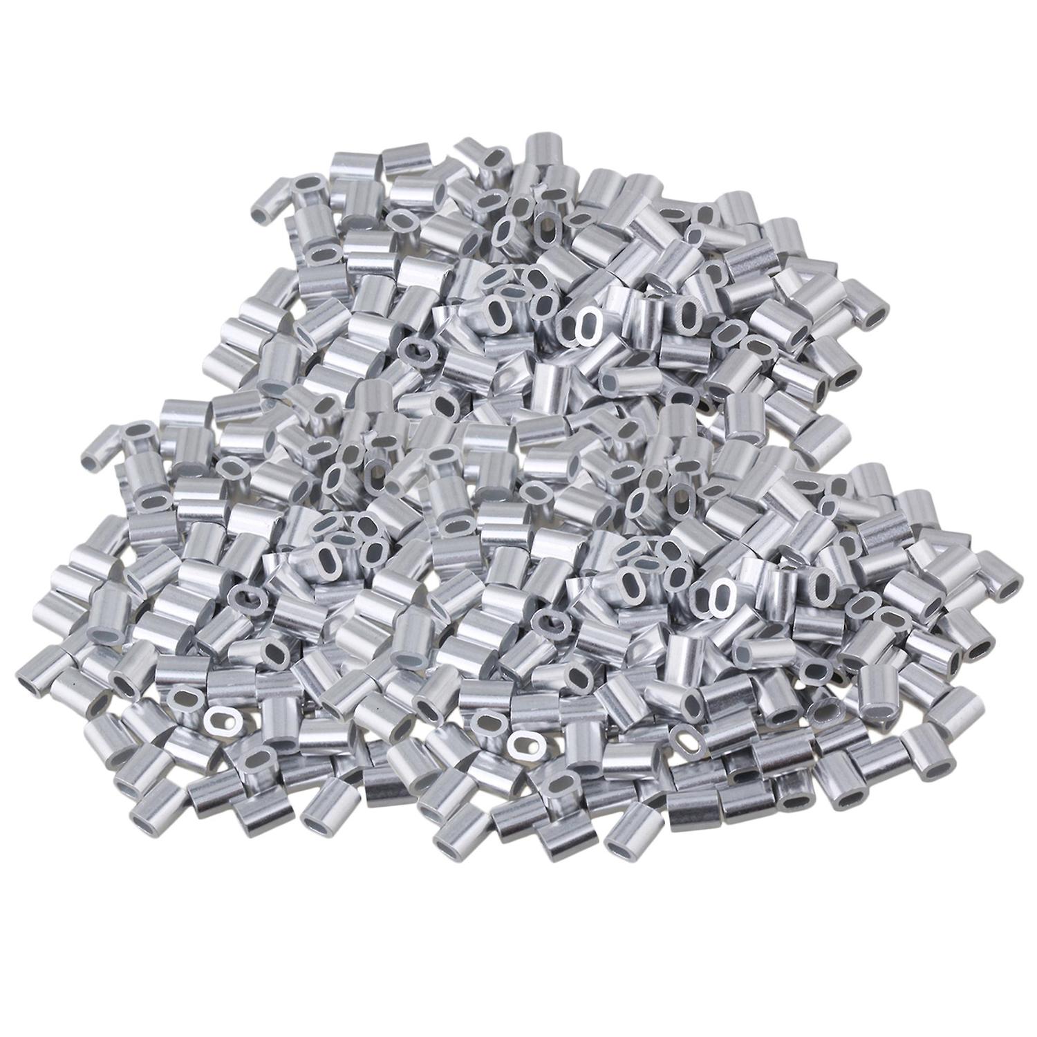 600Pcs Aluminum Crimping Loop Sleeves Clips for 1mm Diameter Wire RopeWS5863