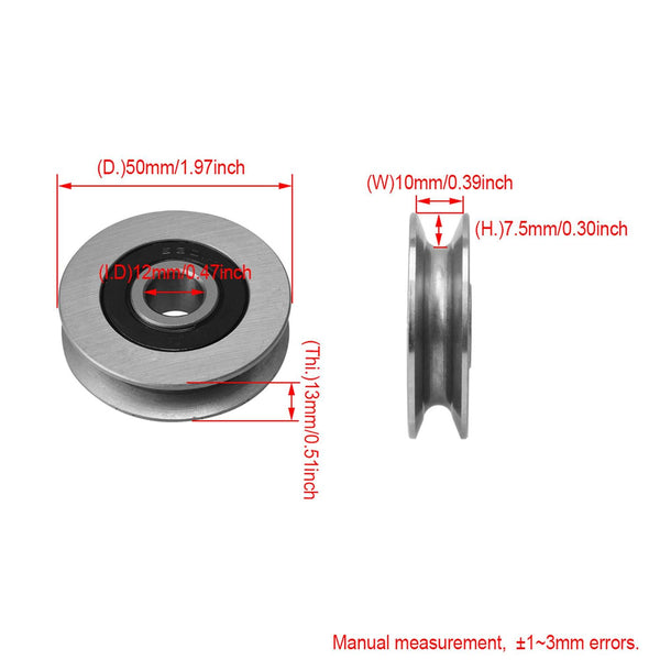 3x Bearing Steel Industrial Bearing Idler Pulley Load-Bearing 512KG 50mmWS6006