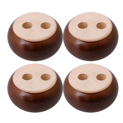 4pcs Wood Round Flat Furniture Foot Leg Feet 3*7cm WalnutWS6069