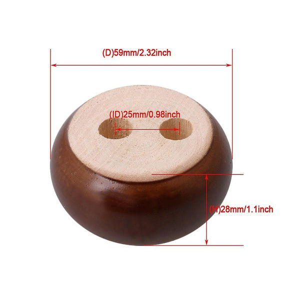 4pcs Wood Round Flat Furniture Foot Leg Feet 3*7cm WalnutWS6069