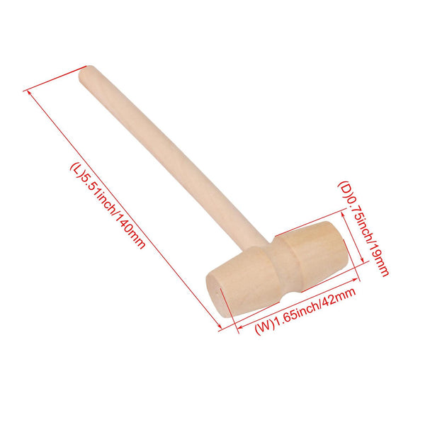 30PCS Mini Wood Hammer Mallet for DIY Handmade Wood Color 14x4.2x1.9cmWS6062