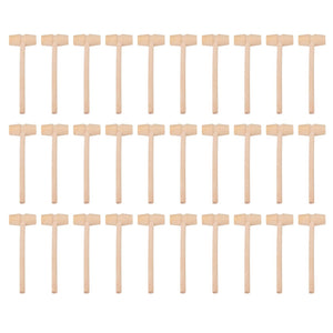 30PCS Mini Wood Hammer Mallet for DIY Handmade Wood Color 14x4.2x1.9cmWS6062