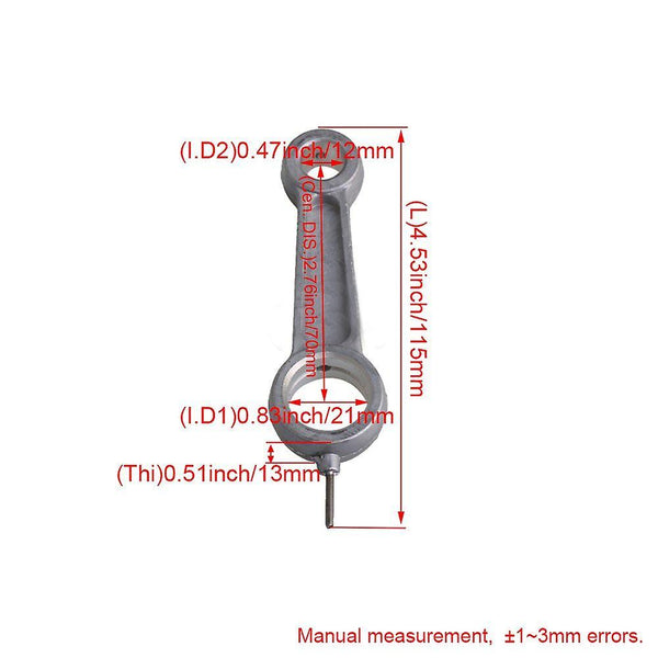 Silver Tone Aluminum Alloy Air Compressor Piston Connecting Rod 12pcs 20pcs 70mmWS6071