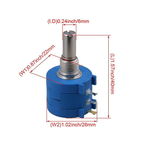 2pcs 100 Ohm 3590S-2-101L Precision Wirewound Rotary Potentiometer Pot 10 TurnWS6097