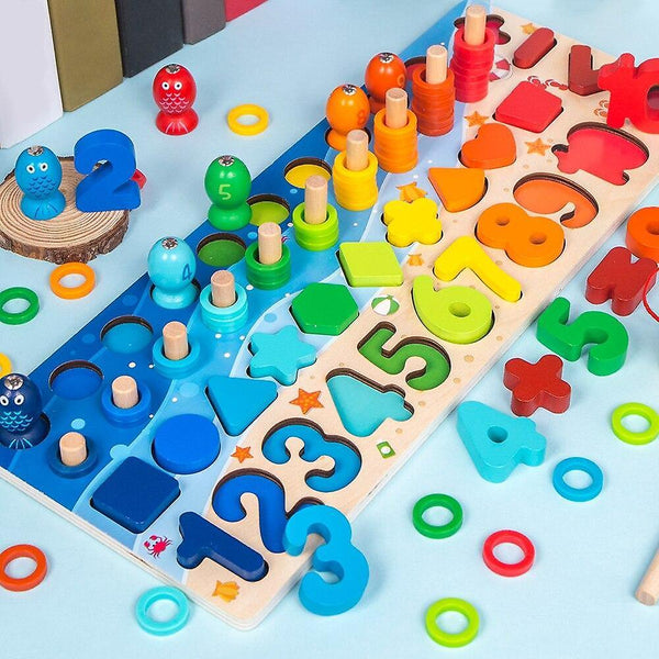 Montessori Educational Wooden Toys Geometric Shape Cognition Puzzle Toys Math Toys|Math ToysWS7097