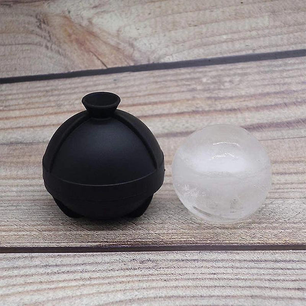 7cm 4pcs Ice Ball Molds Silicone Sphere Ice Molds with Built in Funnel Makes Ice Cube (Black)WS7130