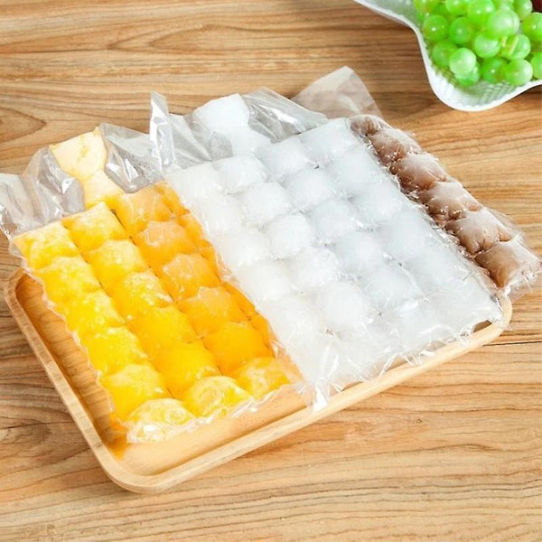 30cm 20packs disposable ice cube bag ice mold cube tray ice bag total 480 ice cubes(Transparent)WS7532