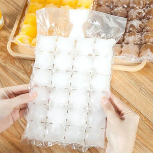 30cm 20packs disposable ice cube bag ice mold cube tray ice bag total 480 ice cubes(Transparent)WS7532