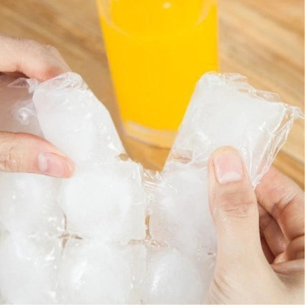 30cm 20packs disposable ice cube bag ice mold cube tray ice bag total 480 ice cubes(Transparent)WS7532