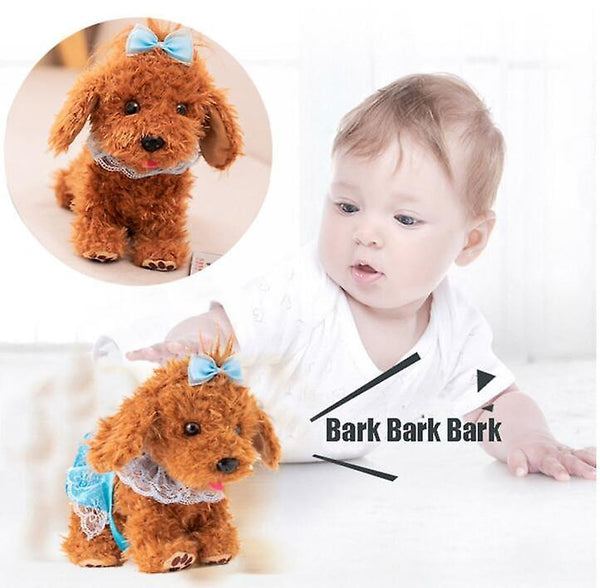 30cm plush toy realistic teddy dog Lucky Jinbao interactive plush, electronic toy giftWS7556