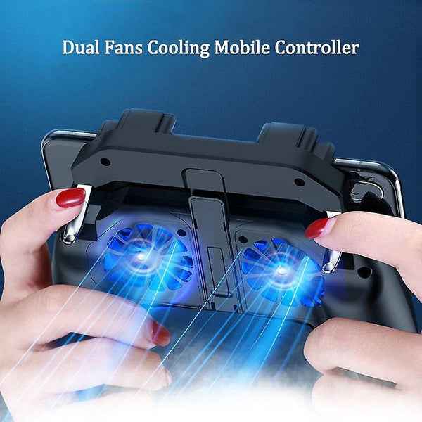 For PUBG mobile controller with double fan cooling phone game pad free fire with 5000mah power bank WS7734