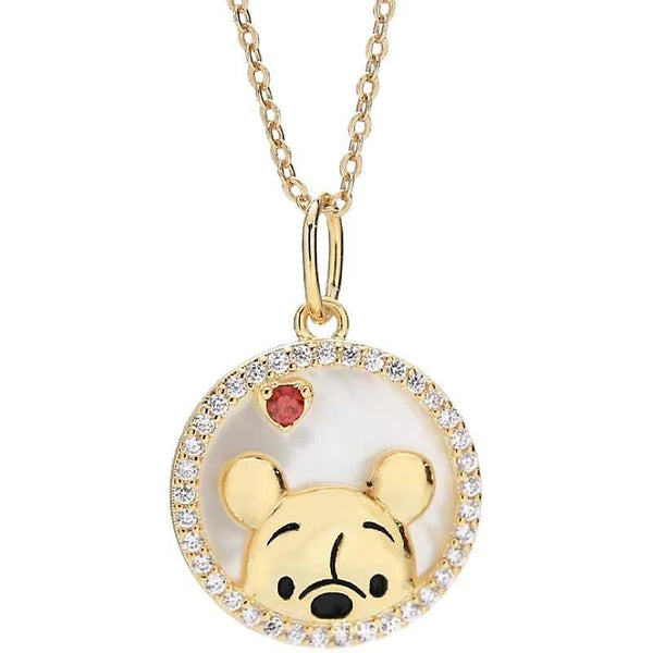 18K Gold plated 925 Sterling Silver Pendant Necklace 18” Chain Jewelry(Winnie the Pooh)WS8074