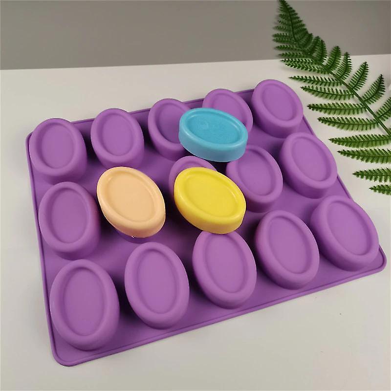 15 Holes Oval Shape Silicone Soap MoldWS8101