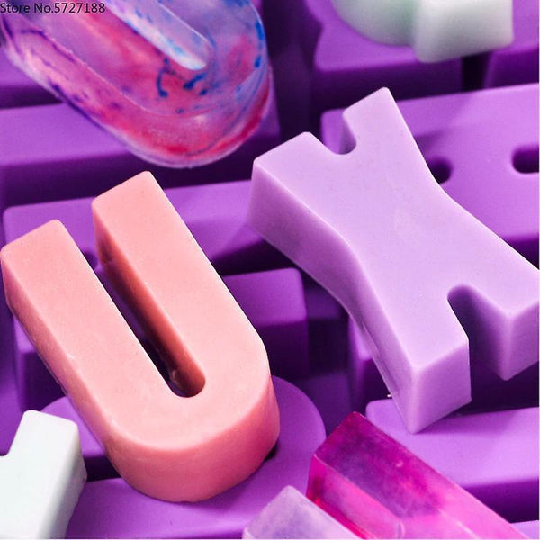 For Large Numbers Letters Silicone Soap Mold WS8354