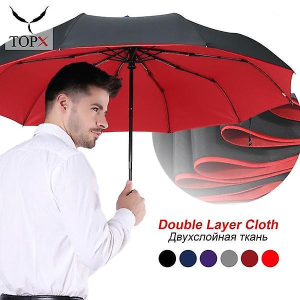 Windproof Automatic Double Umbrella Rain(Purple)WS8535