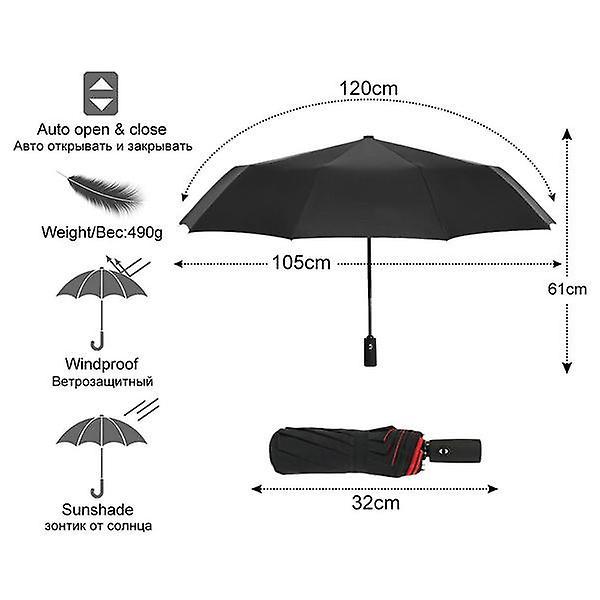 Windproof Automatic Double Umbrella Rain(Purple)WS8535