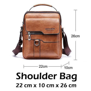 Fashion Men's Shoulder Bag PU Leather Retro Messenger Bag Document Bag Crossbody Bag(brown)WS8949