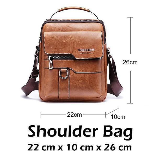 Fashion Men's Shoulder Bag PU Leather Retro Messenger Bag Document Bag Crossbody Bag(brown)WS8949