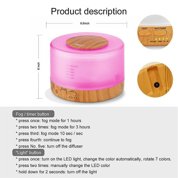 500ML Aromatherapy Diffuser Air Humidifier With LED Night Light Ultrasonic Cool Mist |HumidifiersWS9753