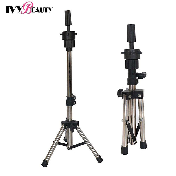 Adjustable Wig Stand Tripod Holder For Training Wigs Stand Table Wig Stand Holder|Wig Stands(Silver)WS9859