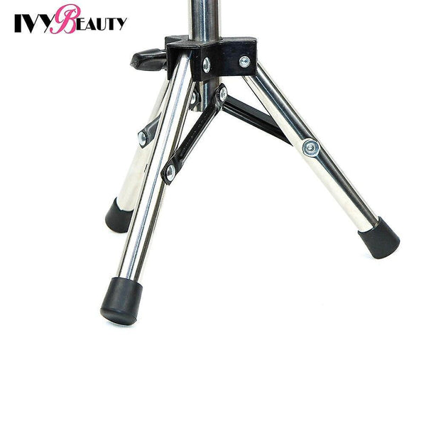 Adjustable Wig Stand Tripod Holder For Training Wigs Stand Table Wig Stand Holder|Wig Stands(Silver)WS9859