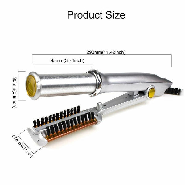 For Professional Hair Straightening Iron Styler 2 In 1 Multi Tool Flat Iron With Brush|Curling Irons WS9974