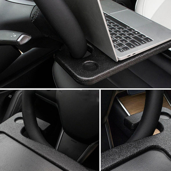 1PCS Car Steering Wheel Eating Tray/Laptop Desk Black replacement For Tesla Model 3 Spcs YWS10150