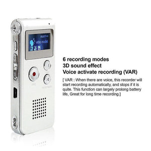 For Rechargeable 8GB Digital Recorder Dictaphone MP3 WS10744