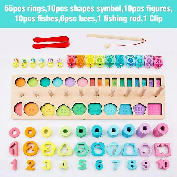 Wooden Number Puzzle Sorting Montessori Toys for Toddlers Shape Sorter Game |Stacking BlocksWS11295