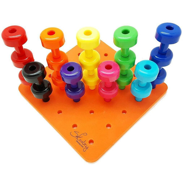 30Pcs Multicolored Stacker Peg Board Set Fun Kid Sorting &Stacking Developmental GameWS11765