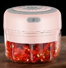 Electric Food Crusher Mini Garlic Press Vegetable Chopper For Kitchen Ginger Chili(Pink,250ML)WS11935