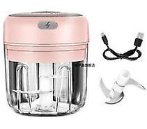 Electric Food Crusher Mini Garlic Press Vegetable Chopper For Kitchen Ginger Chili(Pink,250ML)WS11935