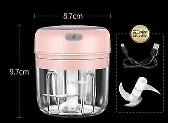 Electric Food Crusher Mini Garlic Press Vegetable Chopper For Kitchen Ginger Chili(Pink,250ML)WS11935