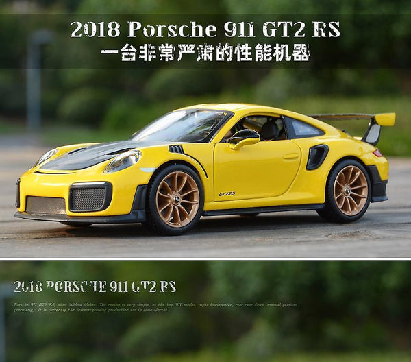 1:24 Porsche 911 GT2 RS Sports Car Static Die Cast Vehicles Collectible Model Car ToysWS12019