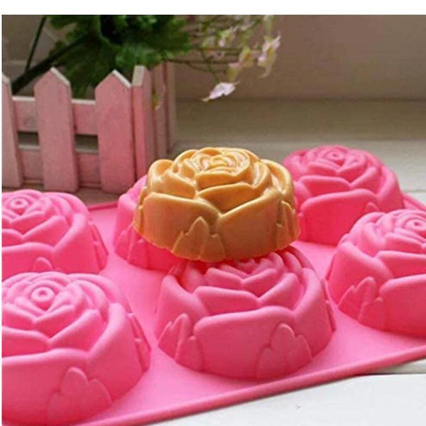 1prece Silicon Rose Candles Soap MoldsWS12249