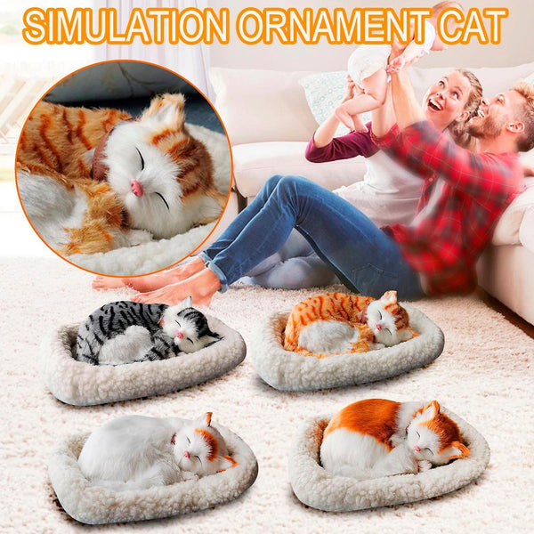 33cm Breathing cat simulation cat model ornaments plush cat model without plush breathing catWS12312