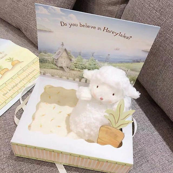 17cm American lamb doll bunnies plush cute stuffed toy gift box appease doll sheep mini(white)WS14118