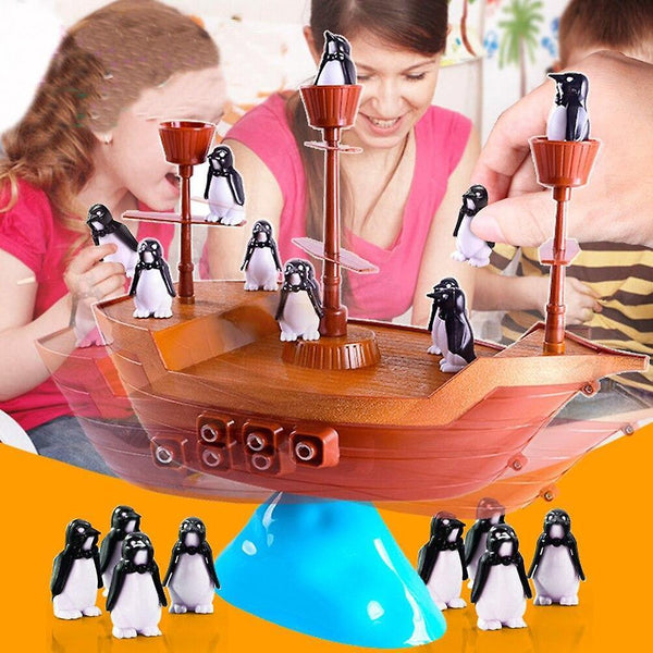 Educational Toys Desktop Pirate Boat Puzzle Toys Board Game Balance The Penguin|Math ToysWS14667