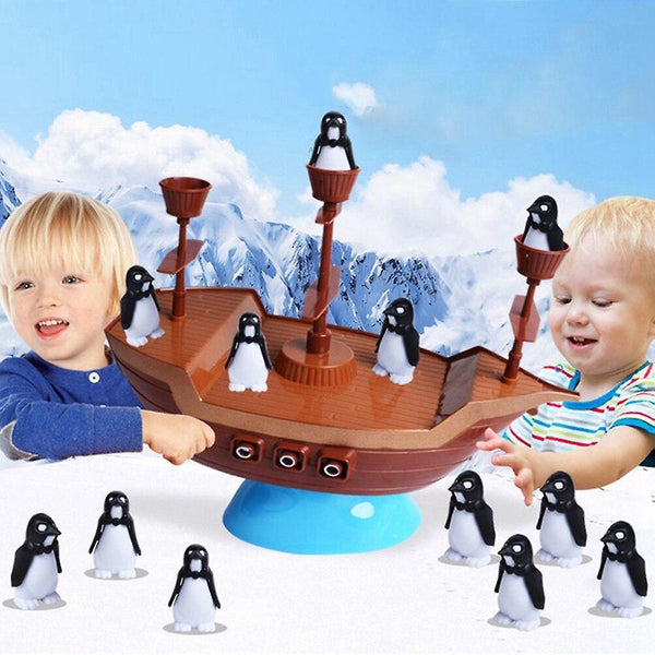 Educational Toys Desktop Pirate Boat Puzzle Toys Board Game Balance The Penguin|Math ToysWS14667