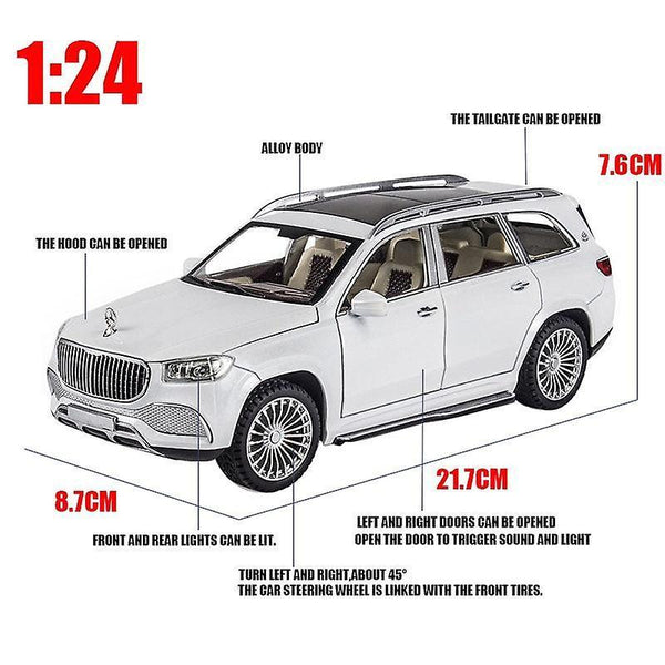 1:24 Maybach GLS600 Car Model Die Cast Alloy Boys Toys Cars SUV Model Car Collectibles(White)WS15054