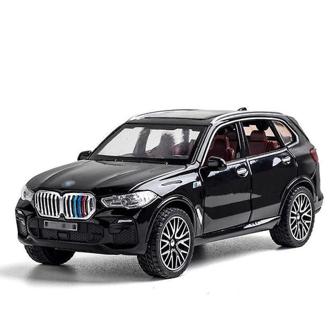 Kids Car Toy for 1:32 metal Alloy Die Cast X5 SUV Model Sound Light Pull Back Door Open Vehicle For Children Black