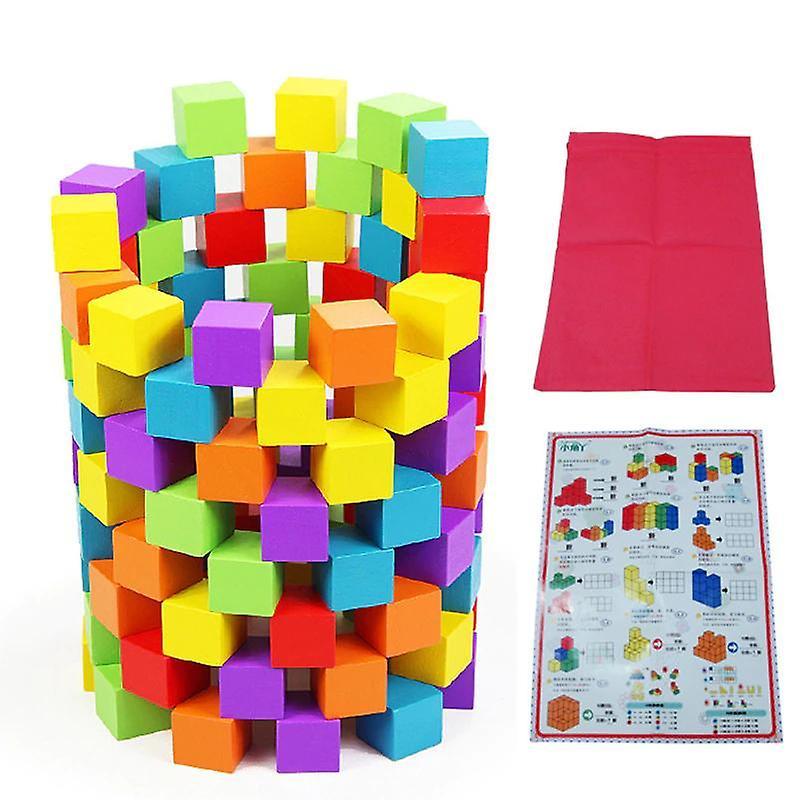 100 pcs/set Wooden Cubic Brick Game 2.5cm Cubes DIY Color Blocks Set Toys Wooden Kids Gift|BlocksWS15412