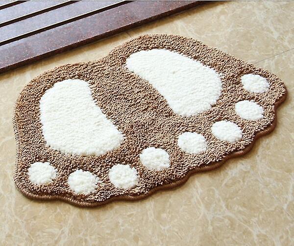 40*60cm Hot Selling Footprint Floor Carpet For Bathroom Mat,Anti skid mats Bath Room Mat(khaki)WS15859