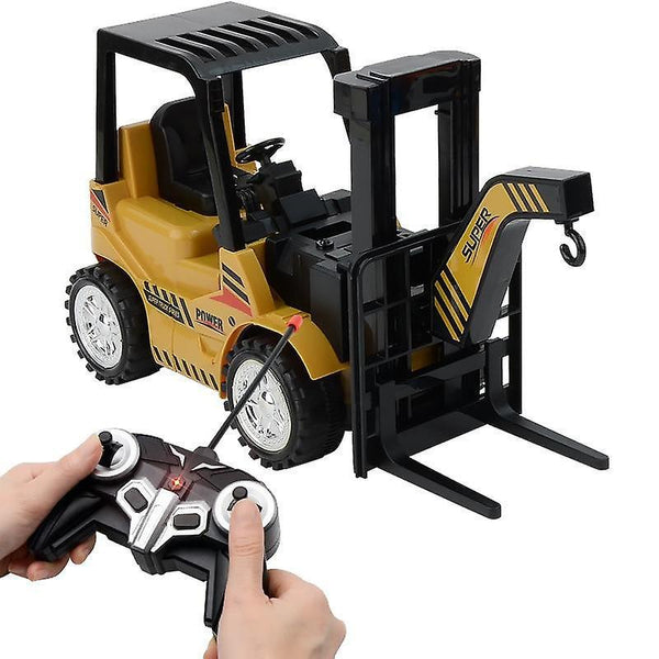 1/8 Size 11CH RC Trucks RC Simulation Forklift Vehicle Toys Music Remote Car Toy|RC Trucks(Khaki)WS16122