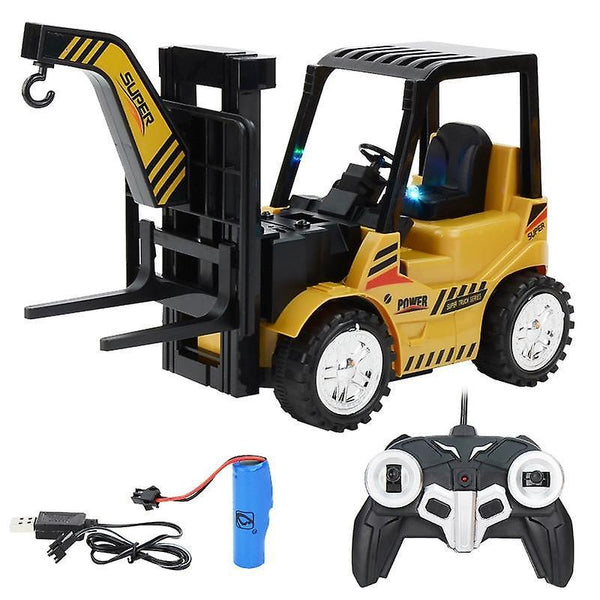 1/8 Size 11CH RC Trucks RC Simulation Forklift Vehicle Toys Music Remote Car Toy|RC Trucks(Khaki)WS16122