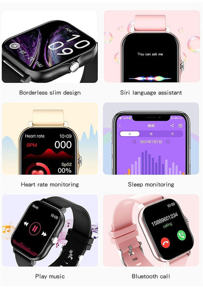 Gold Smart Watch Women Bluetooth Call Music Control Heart Rate Monitor Waterproof Android IOSWS16336