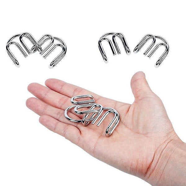 18Pcs Metal Wire Puzzle Set IQ Mind Brain Teaser Interlock Game Gifts for Kids EeducationalWS16546