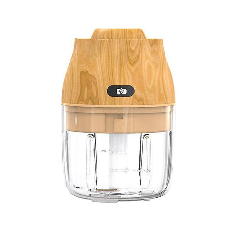 1pc Electric Cordless Garlic Mincer Processors Onions Chopper USB Charging Gadgets(Wood color)WS16548