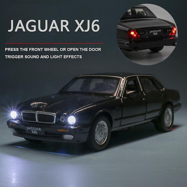 1:32 Jaguar XJ6 Car Model Alloy Car Model Sound and Light Children's Toy Collectibles(Black)WS16725