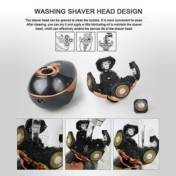 5 Head 4D Electric Men Bald Shaver(Black)WS17321